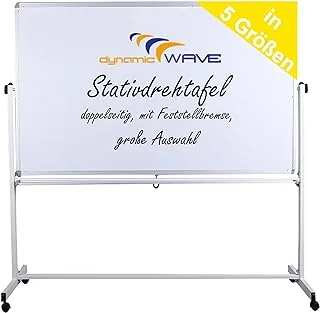 Mobile Whiteboard Board Can be Written On Both Sides Available in 2 Sizes Protective Lacquered Magnetic with Free Accessories (Pens, Sponges, Magnets), Size: 120 x 90 cm