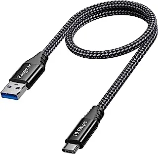Fasgear USB Type C Cable 1.65ft: Short USB A to C 3.2 Gen 2 Cord Braided - 10Gbps Android Auto Type C Data Cable - 3A Fast Charging Compatible for iPad Pro External SSD X-box Series Controller