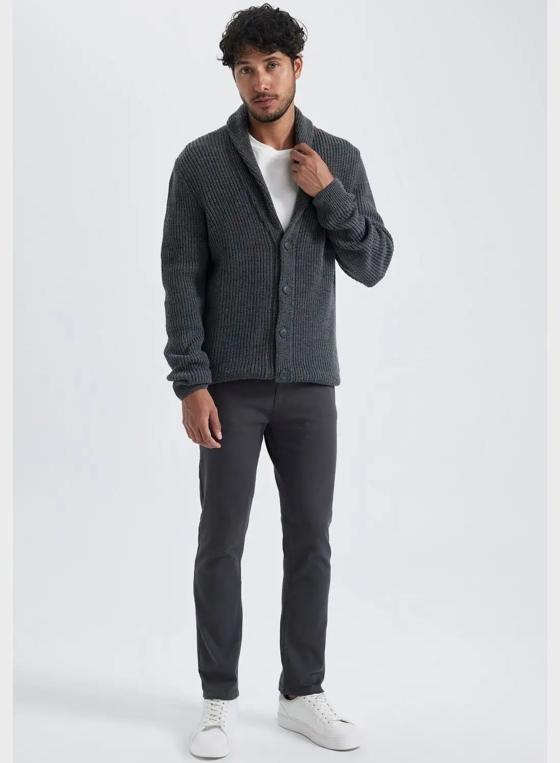 DeFacto Shawl Neck Knitted Cardigan