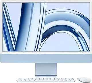 Apple 2023 iMac (24 بوصة، شريحة Apple M3 مع وحدة المعالجة المركزية 8 النواة ووحدة معالجة الرسومات 8 النواة، ذاكرة موحدة 8 جيجابايت، 256 جيجابايت) - أزرق؛ عربي انجليزي