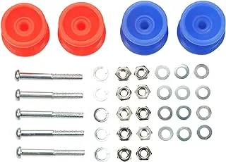 Mini 4WD GUP #457 Low Friction Plastic Double Rollers (Red & Blue, 13-12mm)