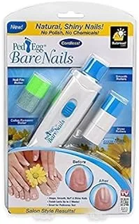 Blue and White Electronic Manicure Nail Buffer Buffer Buffer Tool - Bare Nails Treatment Kit Multicolor Blue/White