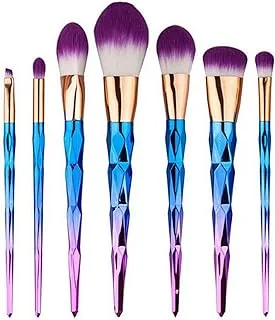 طقم من 10 فرش مكياج احترافية أزرق/زهري - 10-Piece Professional Makeup Brush Set Blue/Pink
