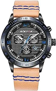 Wristos Men's 93012-CF Leather Chronograph Waterproof Sports Wrist Watch, 93012-CF - Ristos Sport Chronograph Watch Leather Water Resistant For Men, 93012-CF