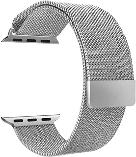 سوار من الفولاذ المقاوم للصدأ لساعة Apple Series 1/2/3 حزام بديل فضي لسلسلة Apple Watch 1/2/3 فضي