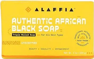 Alaffia الصابون الأسود الأفريقي الأصلي غير معطر 140 جرام - الصابون الاسود افريقي للجسم