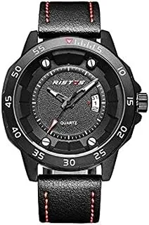 Wristos Men's 9332-R Analog Leather Waterproof Sports Watch - Ristos Sport Analog Watch Leather Water Resistant For Men, 9332-R