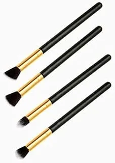 4-Piece Eye Makeup Brush Set Bronze/Black - 4-Piece Eye Makeup Brush Set Black/Bronze