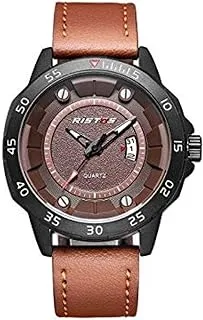 Wristos Men's 9332-CF Analog Leather Waterproof Sports Watch - Ristos Sport Analog Watch Leather Water Resistant For Men, 9332-CF