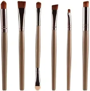 6-Piece Eye Makeup Brush Set Gold/Brown - 6-Piece Eye Makeup Brush Set Gold/Brown