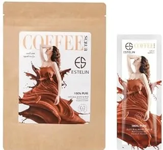 Estelin Coffee Scrub 100% Pure Natural Body Scrub 30gX7Packs ES0039 - إستلين مقشر للجسم بخلاصة القهوة