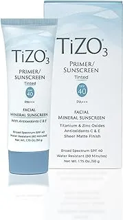 TIZO 3 Facial Mineral Sunscreen Tinted SPF 40-50g - Tinted Face Primer Sunscreen SPF 40 by TIZO 50g