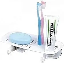 Multifunctional Wash Dish Vacuum Suction Cup Plastic Toothbrush Holder