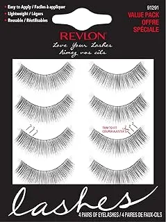 Revlon Love Your Lashes Eyelashes, Black, 4 pairs 91291- ريفلون رموش