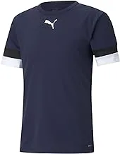 بوما للرجال - قميص كرة القدم TeamRISE Peacoat - أسود - أبيض مقاس XL