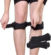 Patellar Tendon Knee Strap, Adjustable Knee Braces for Knee Pain Relief, Support for Weightlifting, Running, Workouts（A pair） (Black)