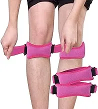 Patellar Tendon Knee Strap, Adjustable Knee Braces for Knee Pain Relief, Support for Weightlifting, Running, Workouts（A pair） (Rose red)