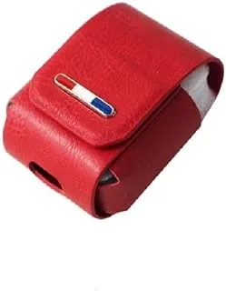 Leather AirPods Case Cover with Red Safety Ring - Leather Protective AirPods Case With Carabiner Red