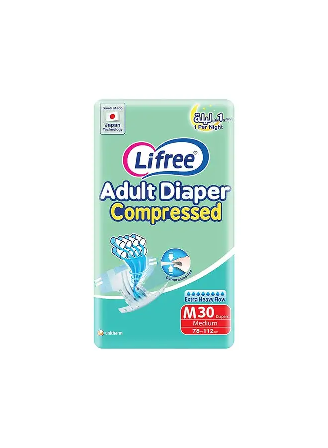Lifree Adult Diapers Medium Jumbo Pack 30 PCs Multicolour 500grams