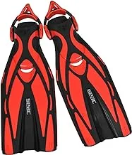 SEAC Unisex's Vela OH, Snorkeling and Pool Swimming Short Fins with Adjustable Strap, ,red,S/M