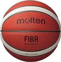 كرة السلة الجلدية Molten BG-Series، معتمدة من الاتحاد الدولي لكرة السلة - BG5000، مقاس 7، لونين (B7G5000)