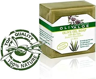 OLIVALOE 00197 - صابون زيت الزيتون التقليدي المصنوع يدويًا بالصبار - صابون زيت الزيتون 200 جم