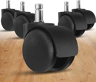 GNAFOTU Mute Office Chair Wheels - 2 Inch Chair Caster Wheel,Heavy Duty Chair Wheel Replacement Supports 1000 lbs, No Noise, Suitable for Hardwood Floors and Carpets, Set of 5 (A)