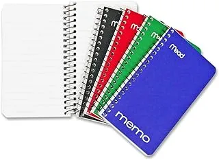 Mead Memo Pads, 8 Pack, Lined College Ruled Paper, Pocket Notebook, Small Spiral Notebooks for Home Office Accessories, School Mini Note Pads, 60 Sheets, 5