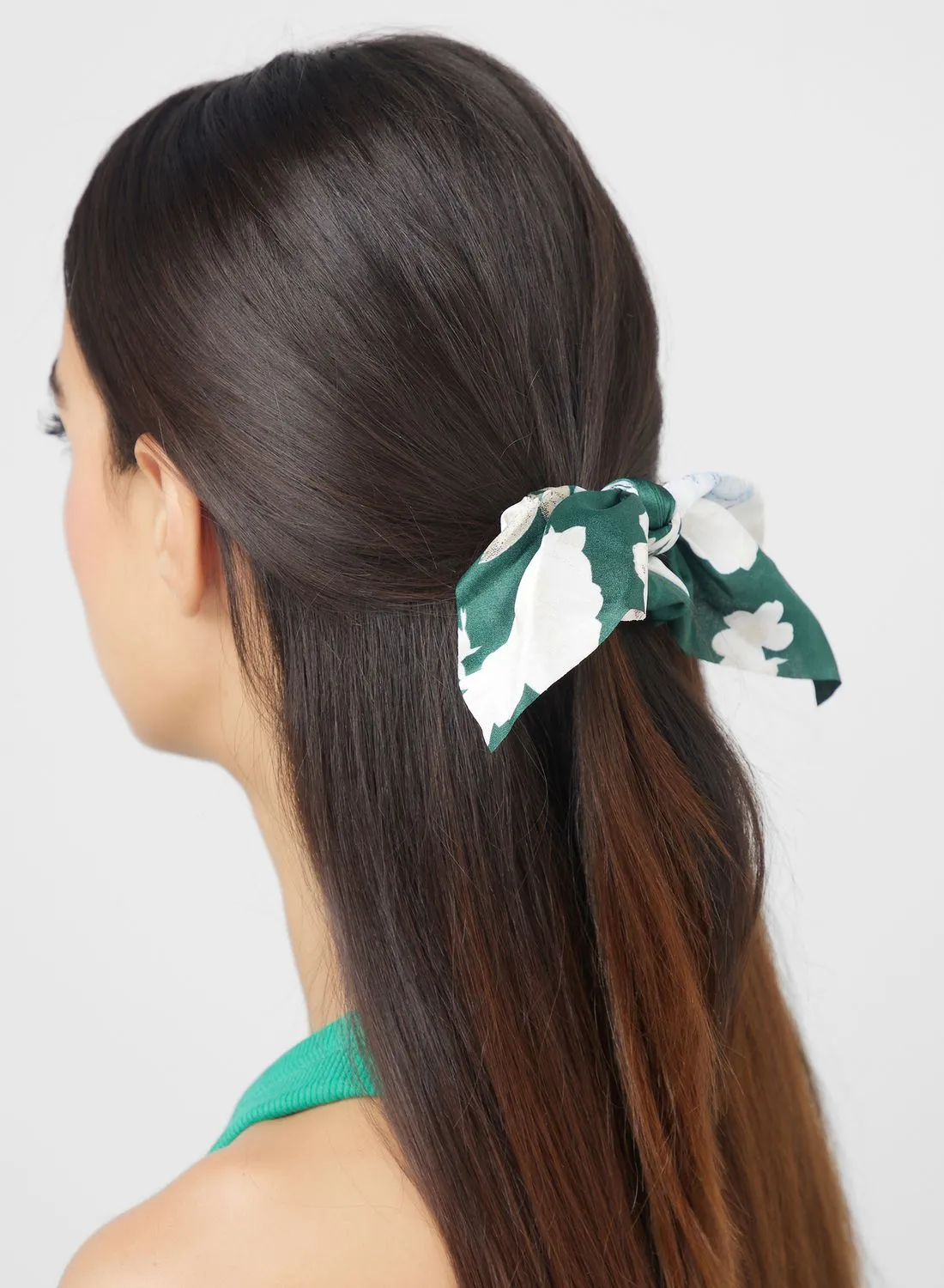 ELLA Floral Bow Hair Scrunchie