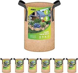 iPower Plant Grow Bag 3 Gallon 6-Pack Heavy Duty Fabric Pots, 300g Thick Nonwoven Fabric Containers Aeration with Nylon Handles, for Planting Vegetables, Fruits, Flowers,Tan 2022 Version