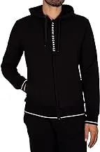 AX Armani Exchange mens Logo Zipper Full Zip Hooded Sweatshirt Hooded Sweatshirt