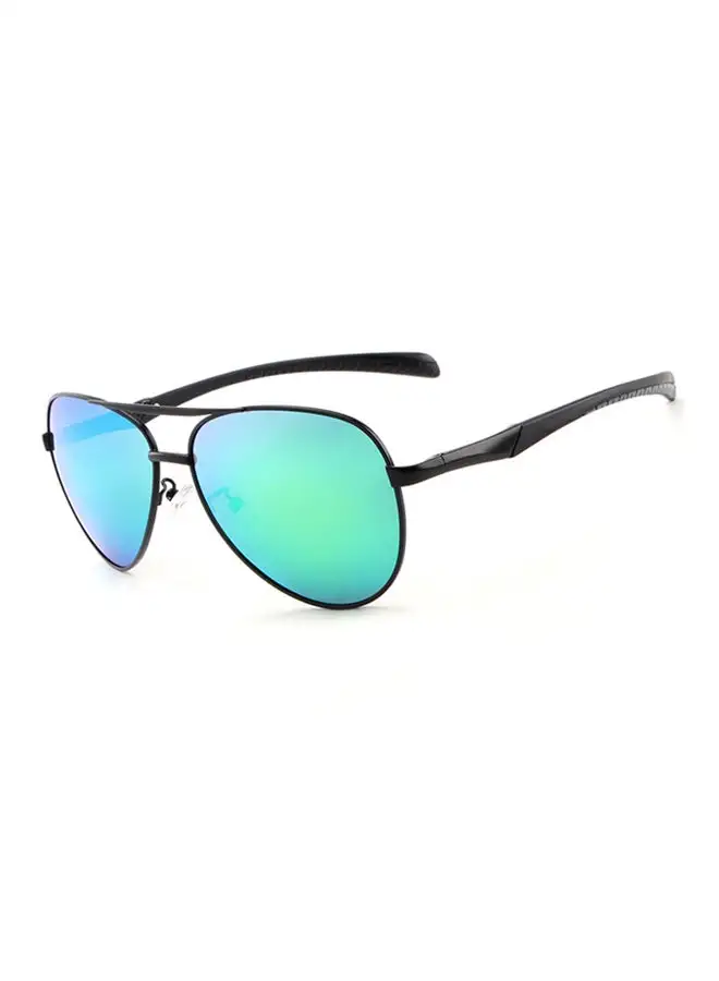 HDCRAFTER Men's Full Rim Polarized Aviator Frame Sunglasses - Lens Size: 61 mm