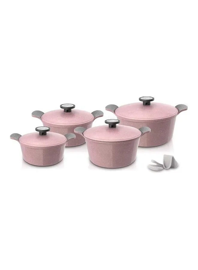 Neoflam 8-Piece Granite Cookware Set Pink