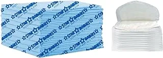 Star Babies - Combo Pack of 2- Disposable Changing Mat Pack of 12 with Breast Pad (20 Pcs) - Blue
