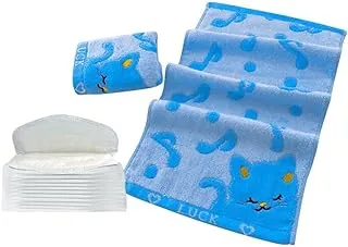 Star Babies - Combo Pack of 2- Bamboo Towel with Breast Pad (20 Pcs) - Blue