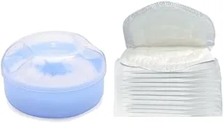 Star Babies - Combo Pack of 2- Kids Powder Puff with Disposable Breast Pad (20 Pcs) - Blue