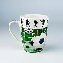 Home Brand Football Player Scores Goal Football Mug Pottery Ceramic Coffee Cup Tableware – 340ml