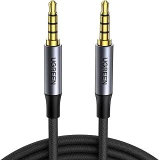 UGREEN Aux Cable 3.5mm 4-Pole Male to Male Audio Cable with Mic Flexible Braided TRRS Aux Cord Auxiliary Cable Compatible for MacBook Pro 2021 Mic PS4 Xbox Switch Phone Tablet Car Stereo MP3 Player 3M