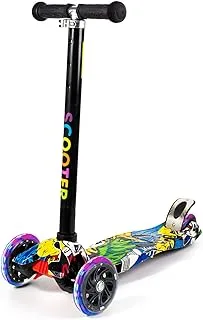 JZLS Scooter for Kids, Adjustable Height 3 Wheel Deluxe Kids Scooter, Tilt Steering, Extra Wide Deck, LED Flashing Wheels, 3-12 Year Old Kids Gift Boys Girls Toddler Scooter