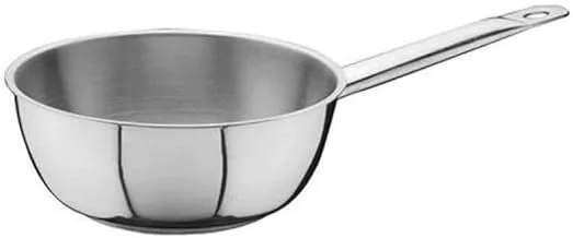 Ozti Stainless Steel Induction Sauteuse with Rim, 20 cm x 6 cm Size, Silver