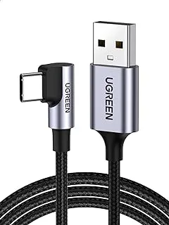 UGREEN USB C Cable Right Angle 90 Degree USB A to Type C Fast Charger Compatible with Galaxy S21 S20 Note 20 Ultra Note 20, LG G8 G7 V40 V20 V30 G6 G5, Nintendo Switch, GoPro Hero 7 6 iPad mini 6-0.5M