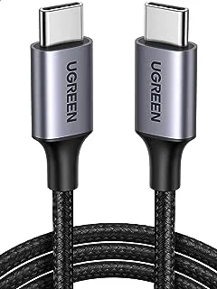 UGREEN USB C Cable, Nylon-Braided USB-C to USB-C 2.0 Cable (C to C) Compatible for iPhone 15/15 Plus/15 Pro/15 Pro Max, iPad Pro/Air/mini 6, MacBook Pro/Air, Galaxy S23, Huawei P60, Xiaomi, etc-2M
