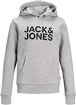 سويت شيرت بغطاء للرأس بشعار Jack & Jones Boy's Essentials Corp