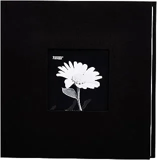 Fabric Frame Cover Photo Album 200 Pockets Hold 4x6 Photos, Deep Black