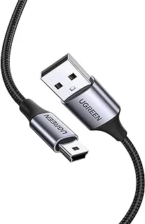 UGREEN USB-A Male to Mini USB Male USB 2.0 Alu Case Braided Cable Compatible with GoPro Hero 3+, Hero HD, PS3 Controller, Cell Phones, MP3 Players-Black (2M)