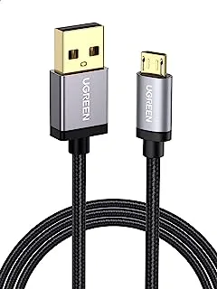 UGREEN Micro USB Cable Nylon Braided Fast Quick Charger Cable USB to Micro USB 2.0 Android Charging Cord Compatible for Galaxy S7 S6, Note, LG, Nexus, Nokia, PS4,- Black 3Meter