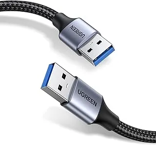 UGREEN USB 3.0 A to A Cable USB to USB Cable Type A Male to Male USB 3.0 Cable Nylon Braided Cord Compatible for Data Transfer Hard Drive Enclosures, Printers, Modems, Cameras (1M)