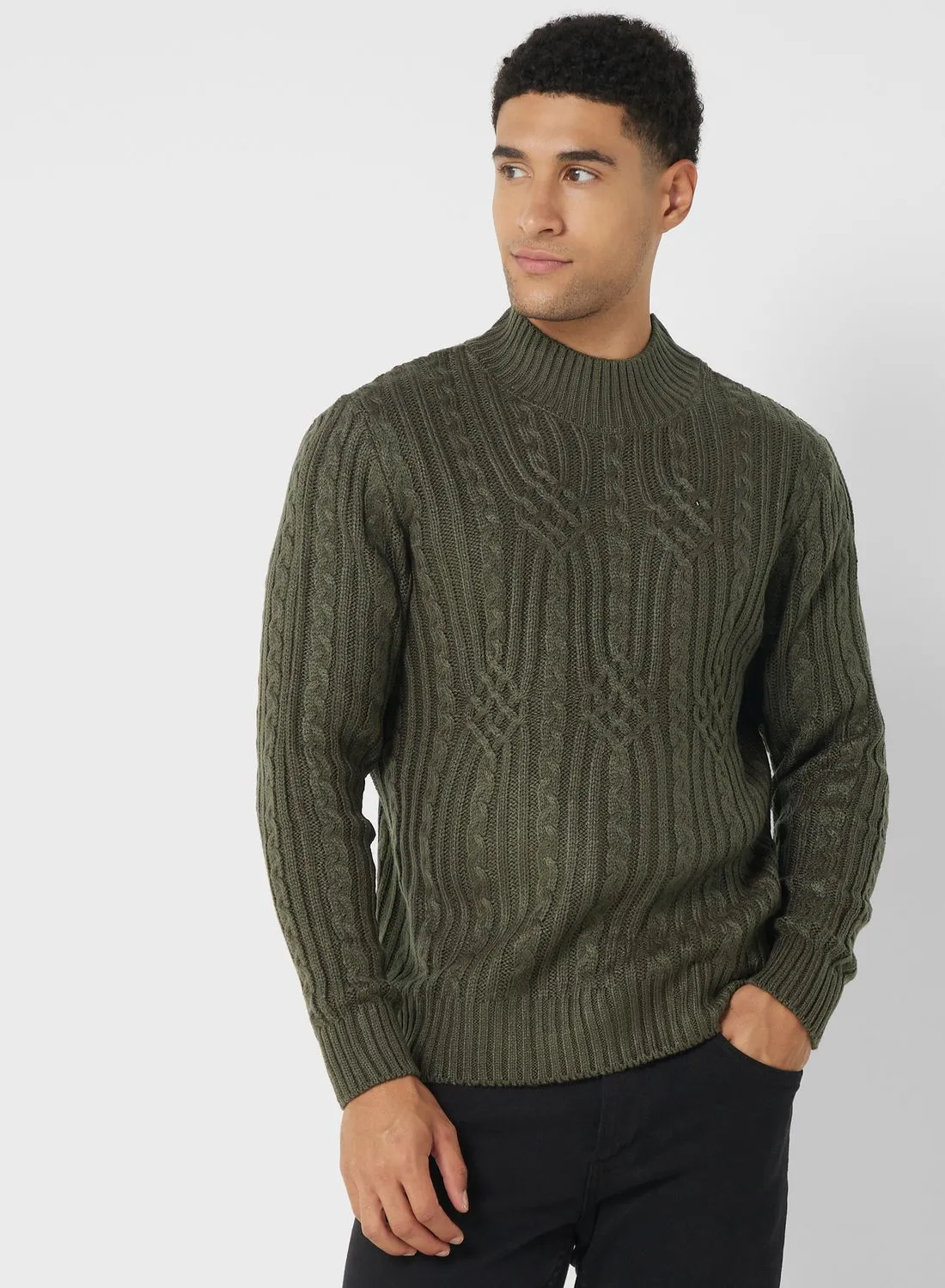 Robert Wood Cable Knit Sweater