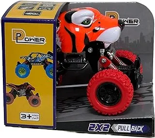 D-Power - PullBack Crazy Tiger Truck | No Batteries Needed, Fun for All Ages | 3+