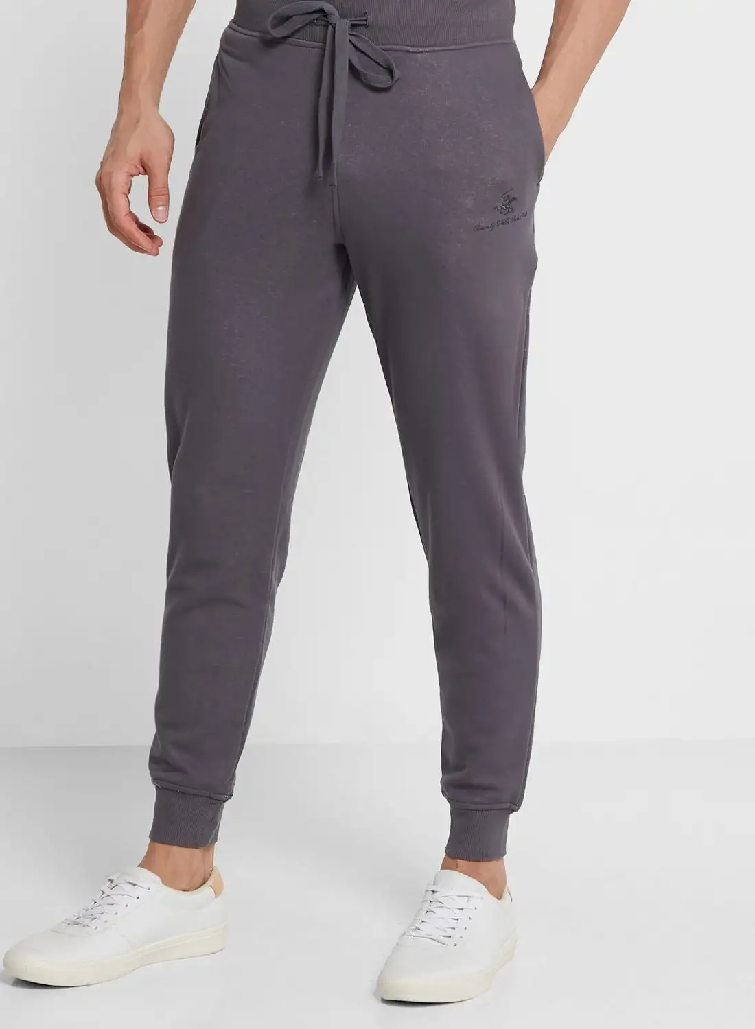 BEVERLY HILLS POLO CLUB Waist String Sweatpants Grey